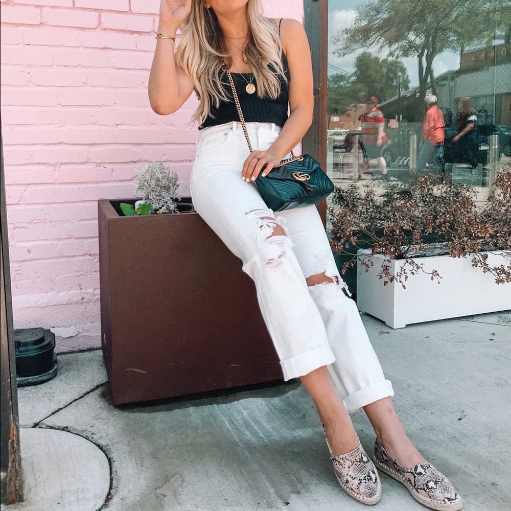 Agolde white distressed jeans